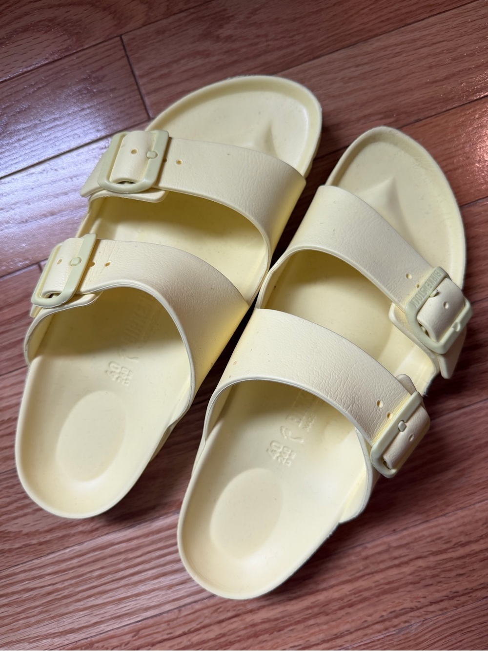Birkenstock Yellow Double Buckle Slide Sandals